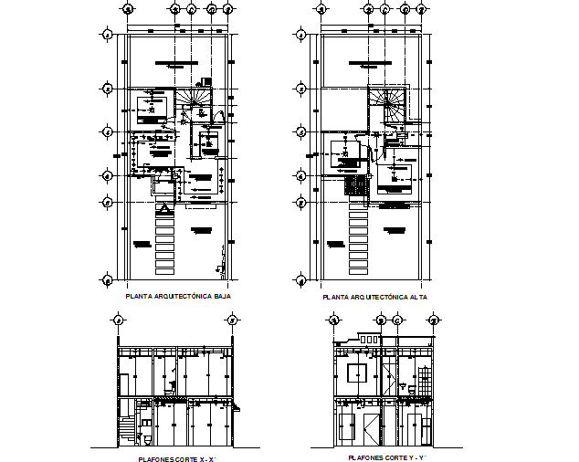 Housing plan and elevation detail dwg file