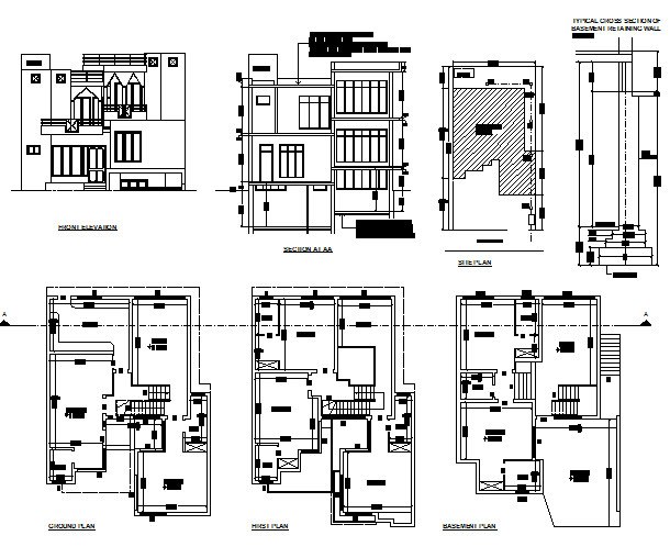 Housing plan detail dwg file