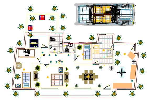 Housing plan detail dwg file