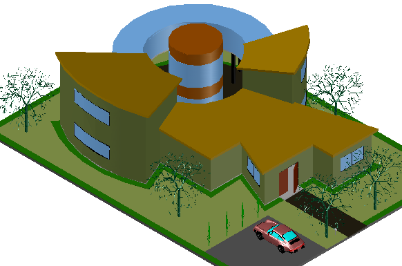 Housing project in 3 d plan detail dwg file