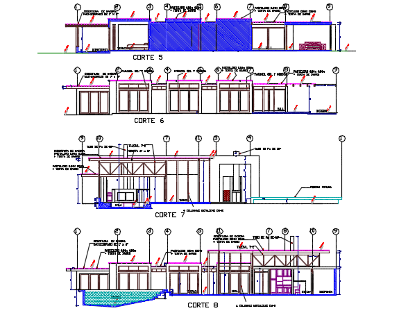 Housing section detail dwg file