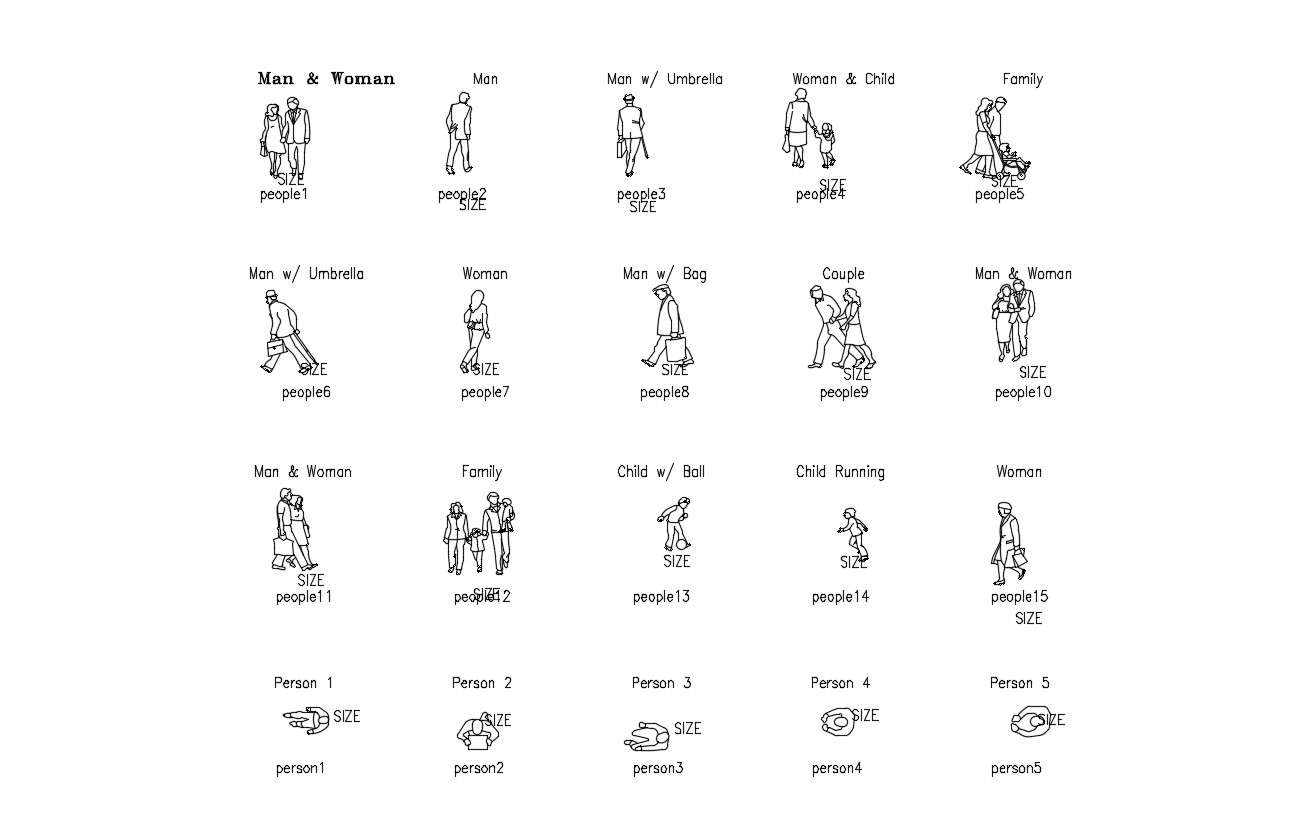 Human Figure Cad Block Free Download 