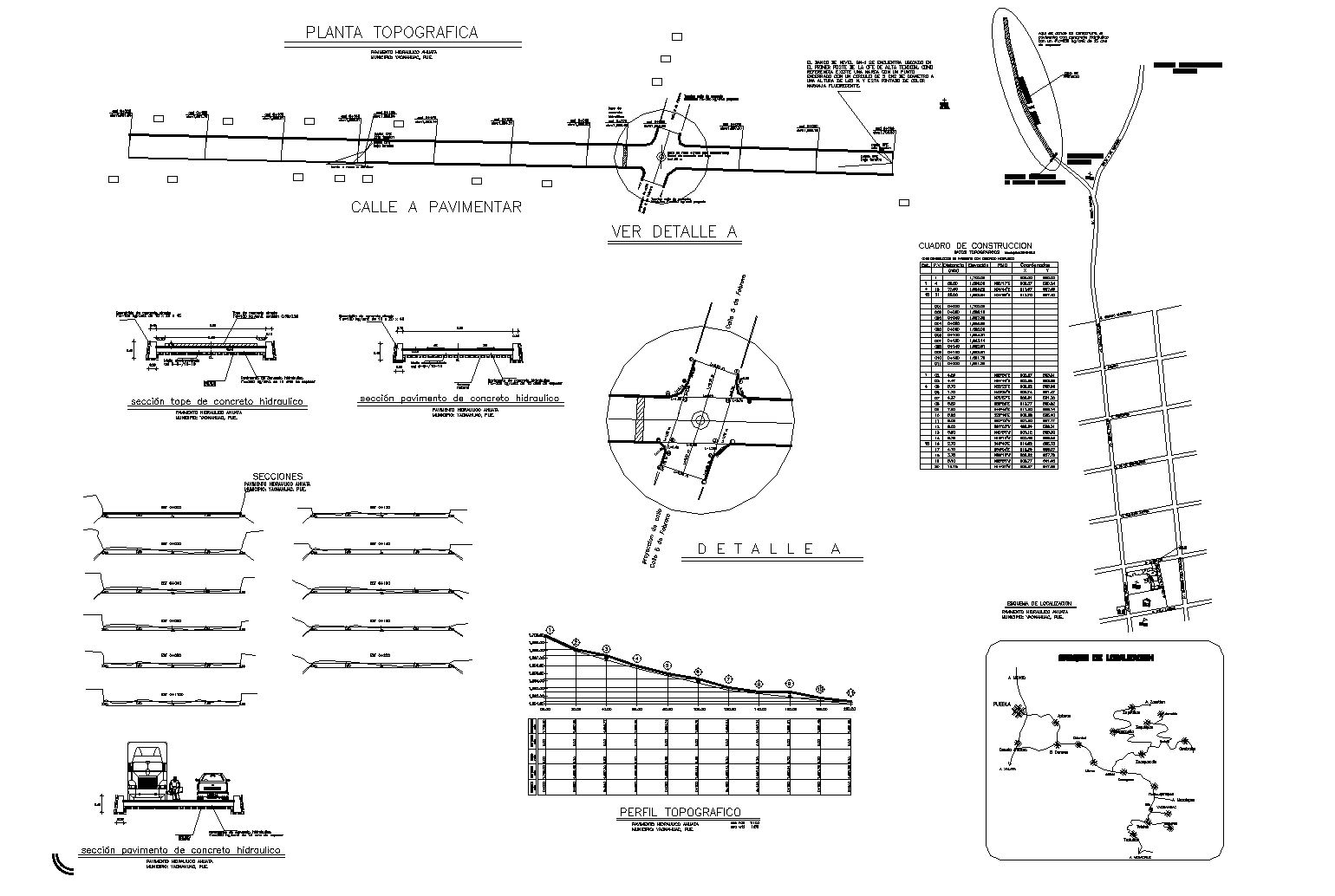Hydraulic concrete pavement to graphic profile plan detail dwg file.