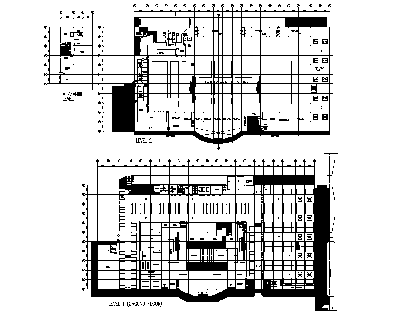 Hyper market plan autocad file