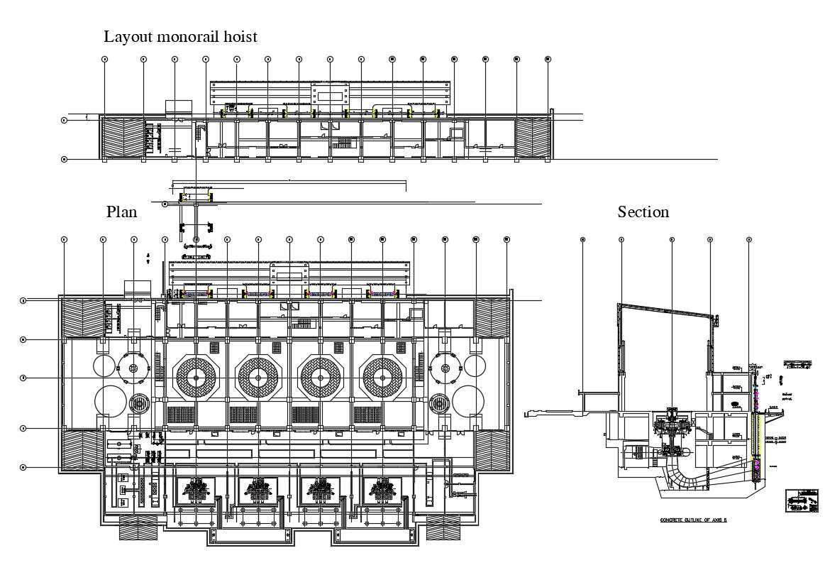 Industrial Factory Floor Plan With Machinery CAD Drawing