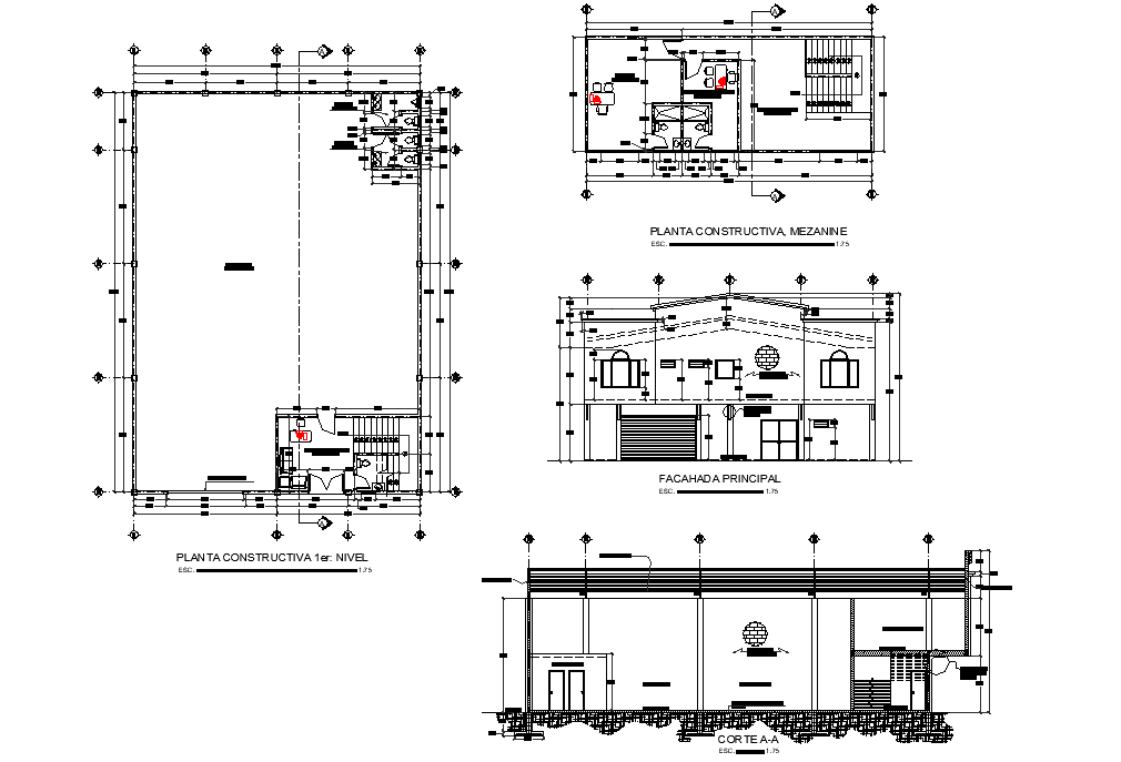 Industrial plan detail dwg file