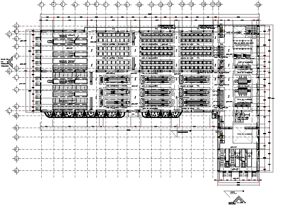 Industry steel structures plant detail dwg file