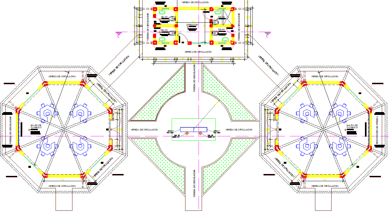 Initial center layout plan dwg file