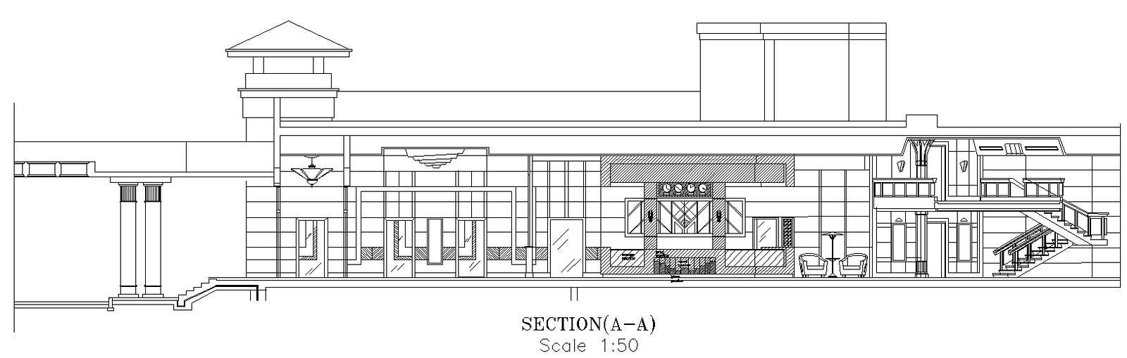 Inner section of hotel in AutoCAD, dwg file.