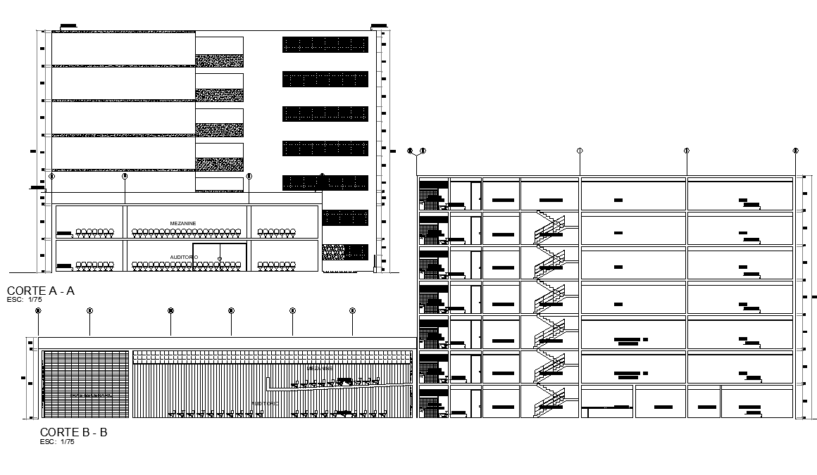 Institute superior concrete section plan detail dwg file