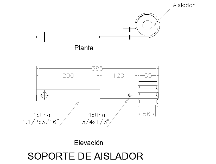 Insulator support plan and section layout file