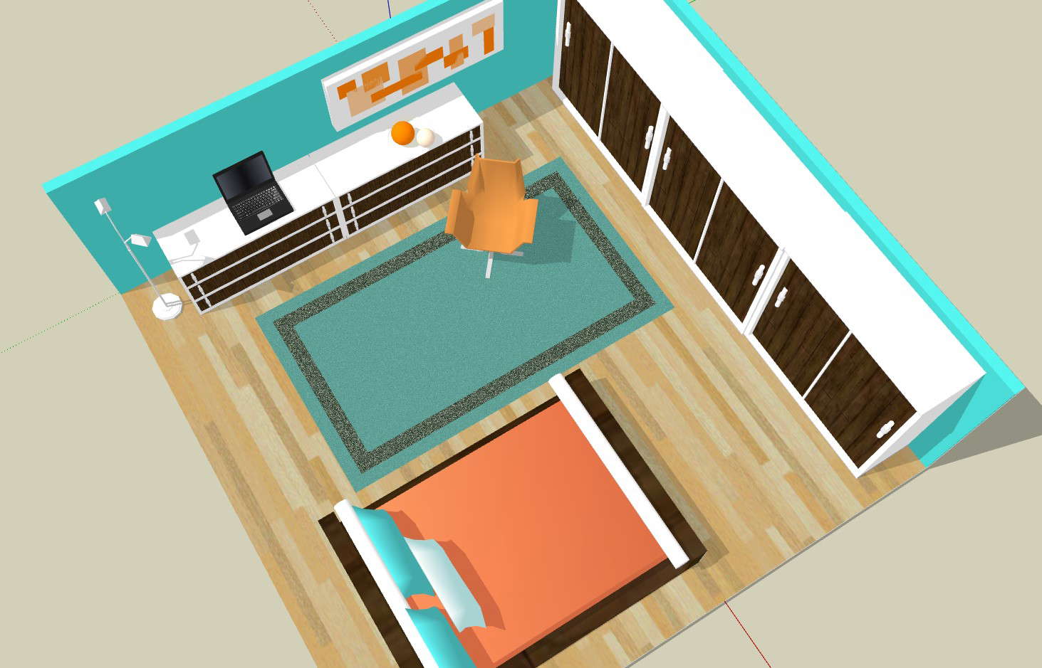 Interiors of a bedroom