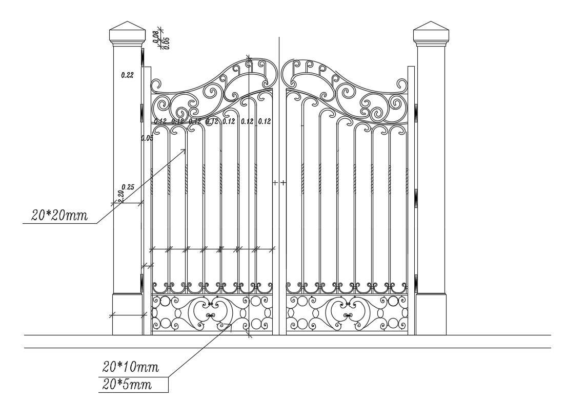 Iron Gate Design DWG File