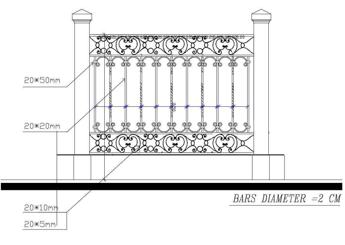 Iron Railing Cad Blocks