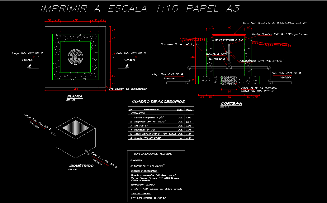 Isometric Air valve plan dwg file