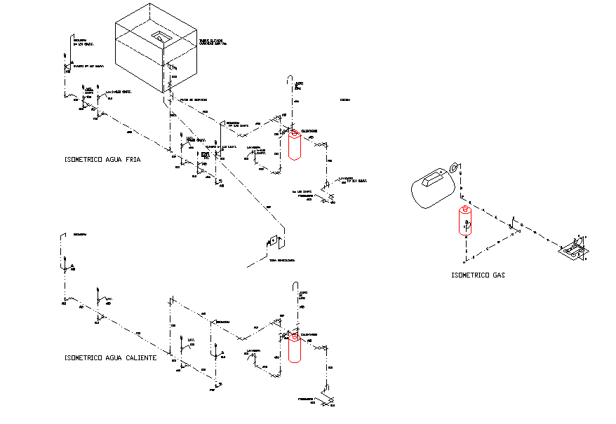 Isometric gas detail dwg file