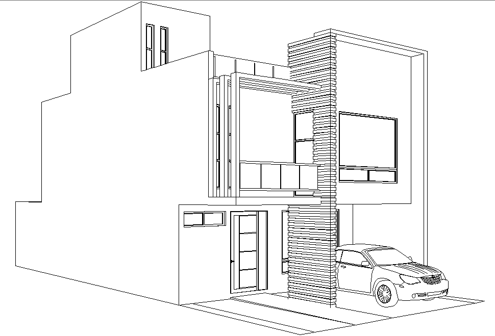 Isometric house plan detail dwg file