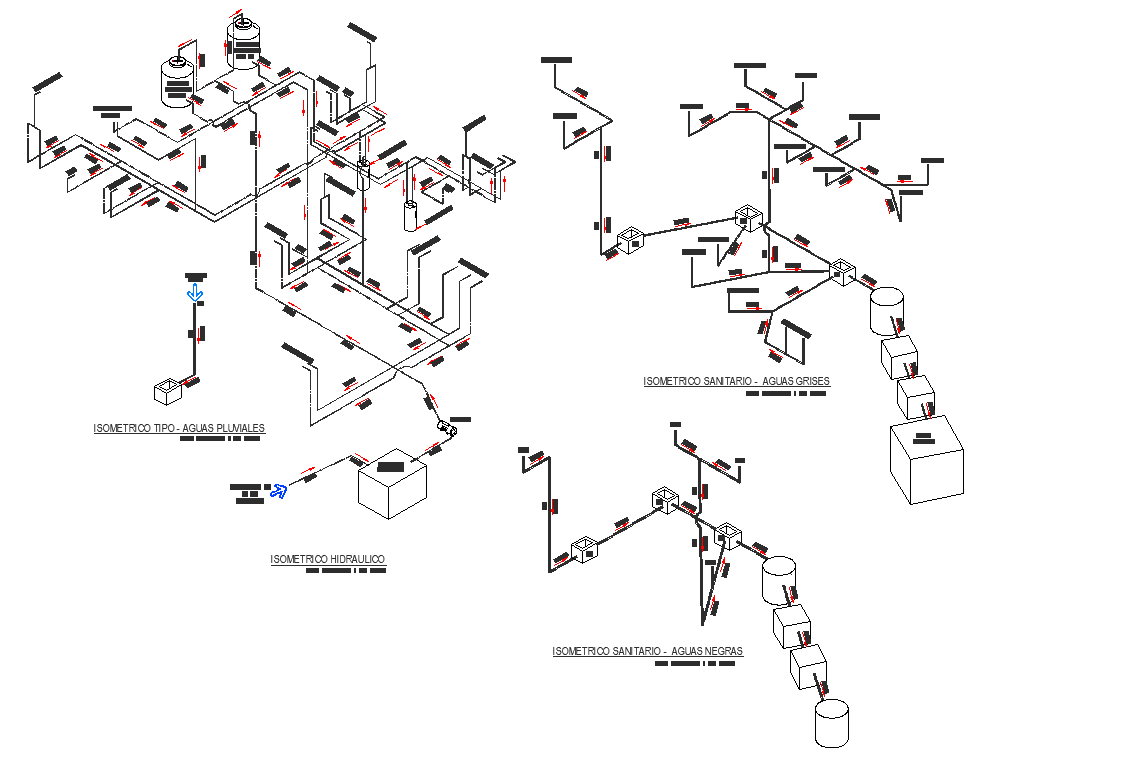 Isometric plan view detail dwg file