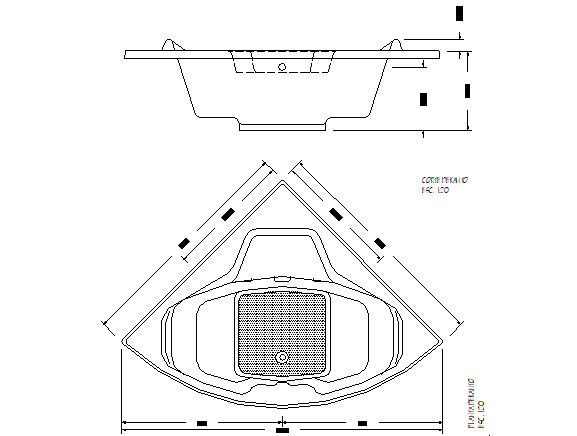 Jacuzzi plan and section detail dwg file