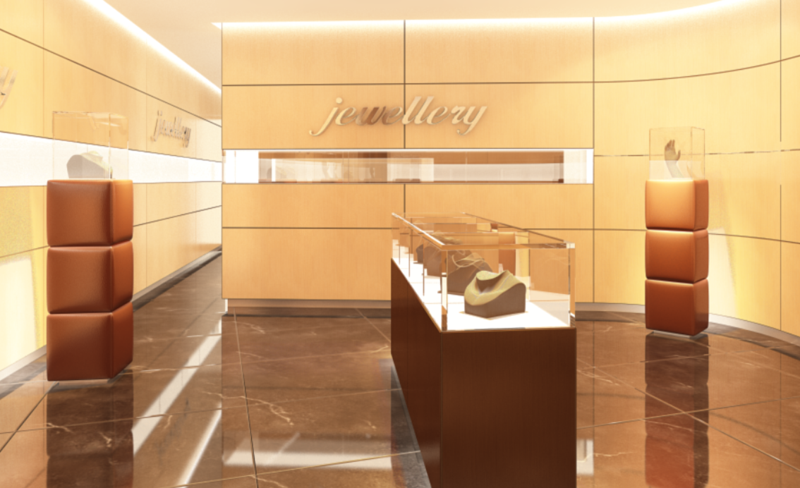 Jewellery shop interior design dwg file