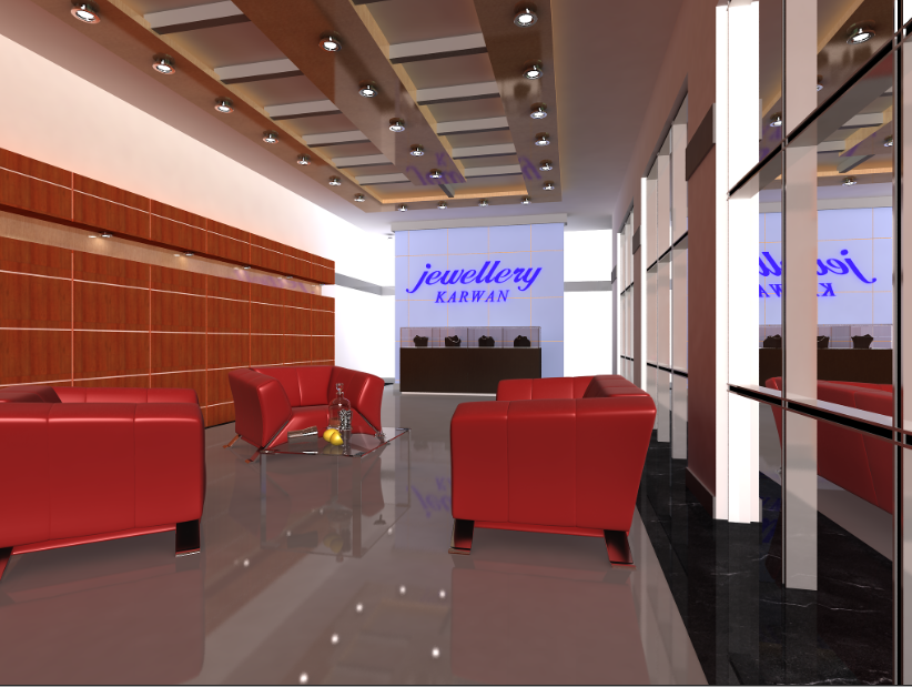 Jewelry shop interior design details dwg file