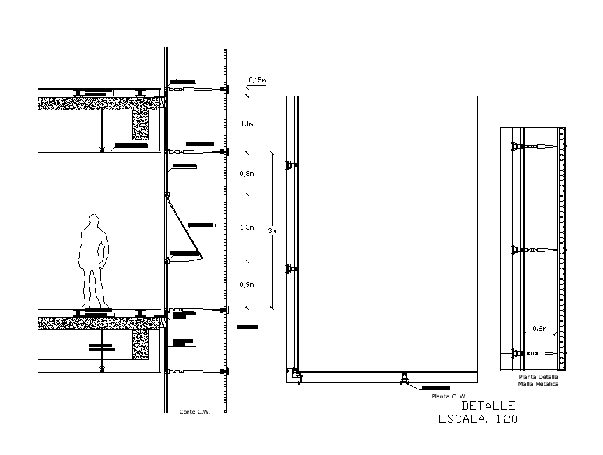 Joinery section detail drawing defined in this AutoCAD file. Download the AutoCAD drawing file.