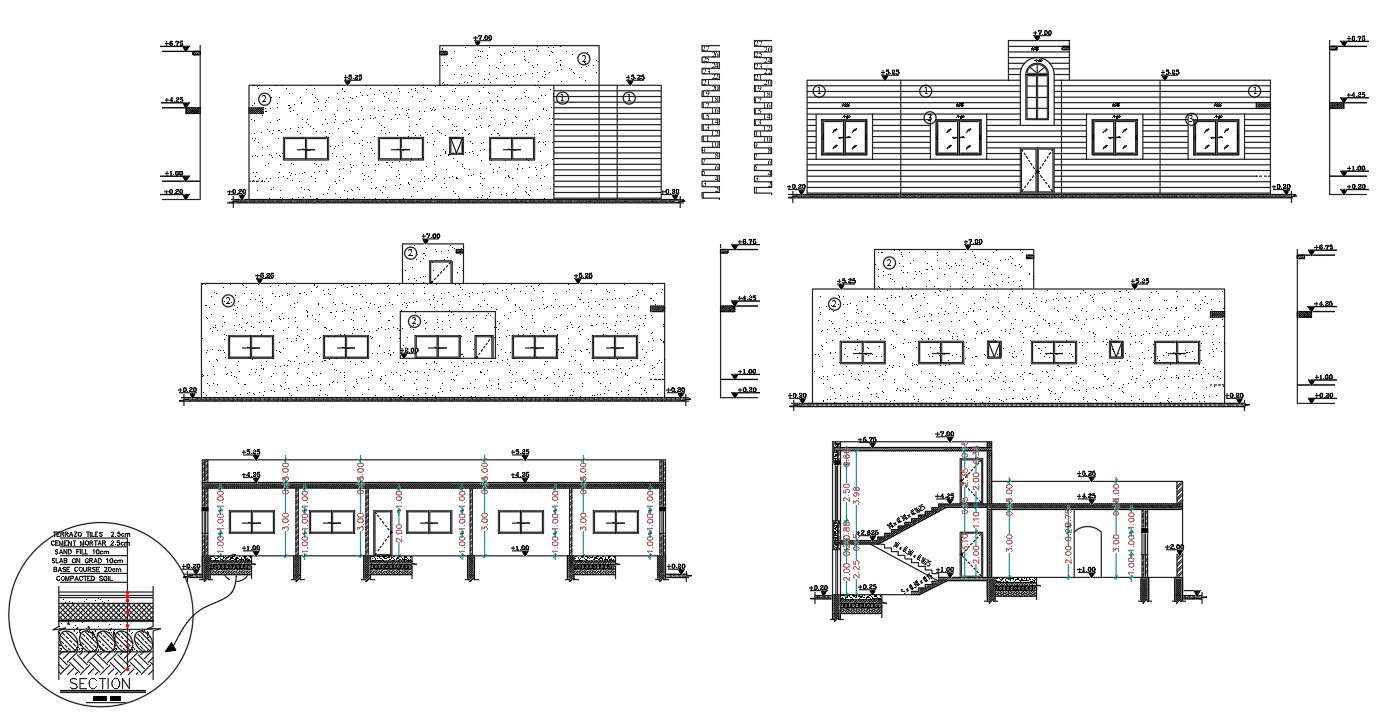 Joint House Building Sectional Elevation Design