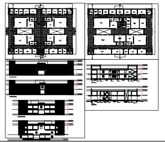 Judicial court layout plan and elevation dwg.