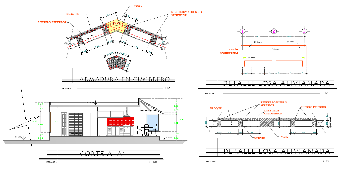 King post and house section layout file