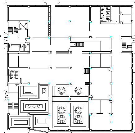 Kitchen design of corporate building dwg file