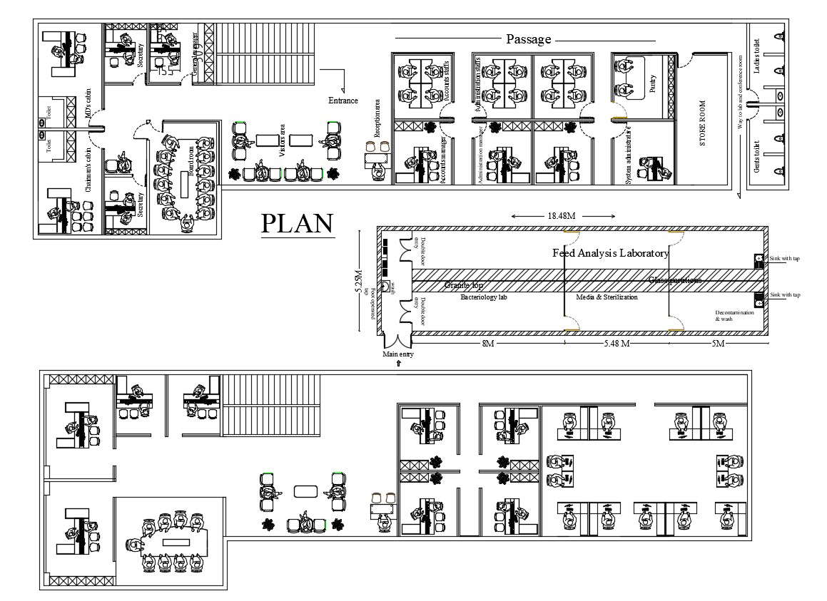 Laboratory Layout Drawing CAD Plan
