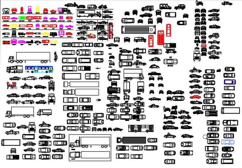 Land vehicles cad blocks