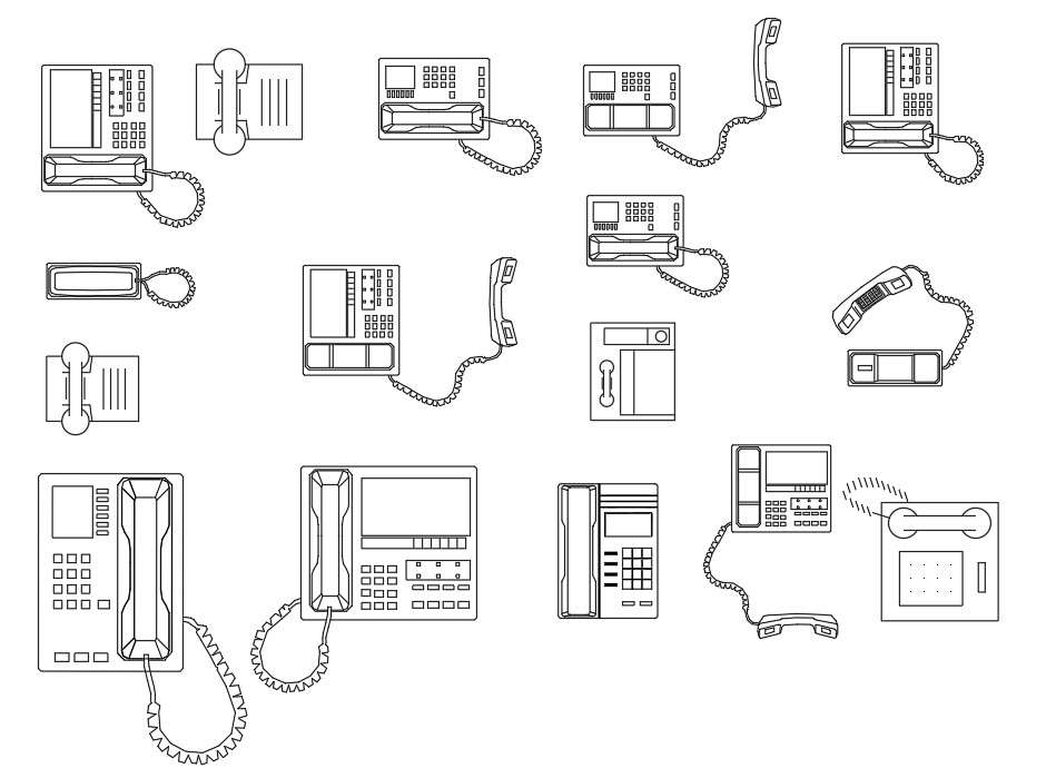 Landline Phone CAD Blocks Drawing Free Download DWG File