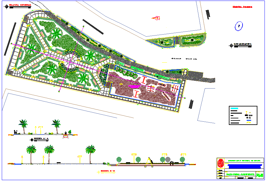 Landscape drawing of hotel