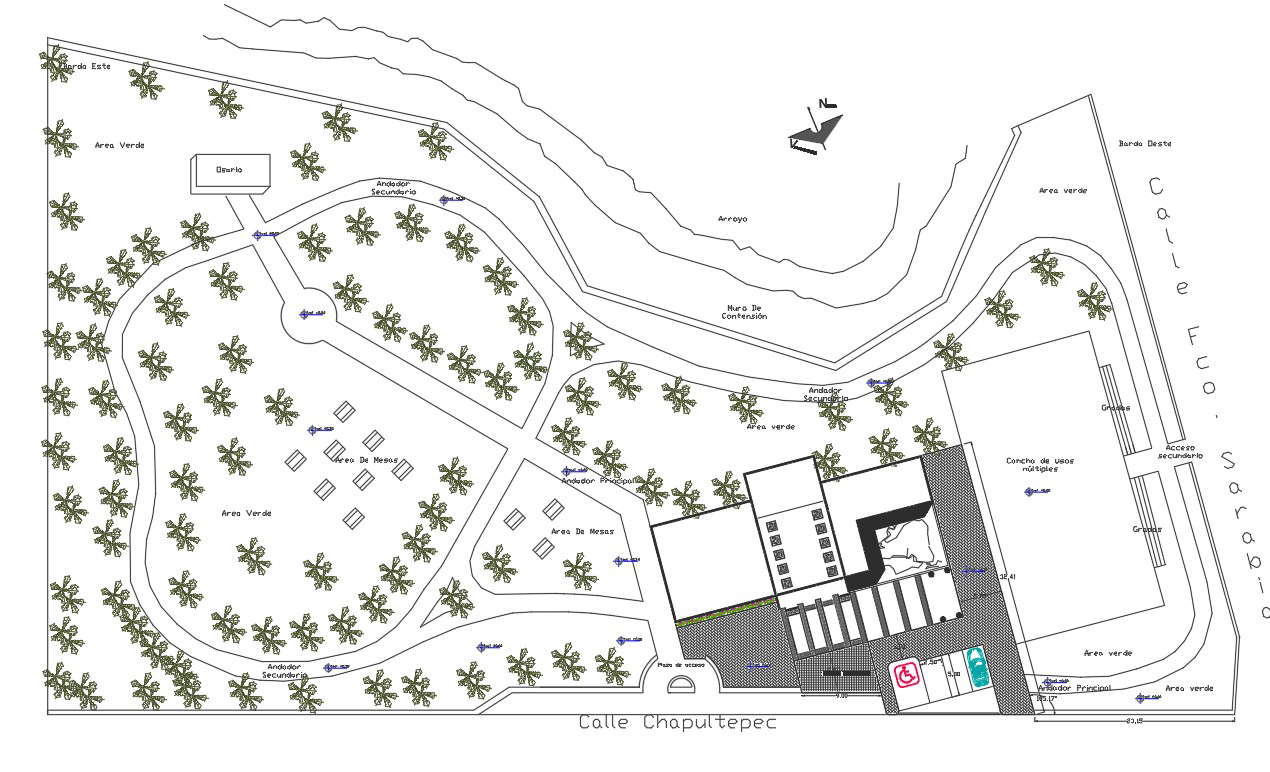 Landscaping building plan detail dwg file
