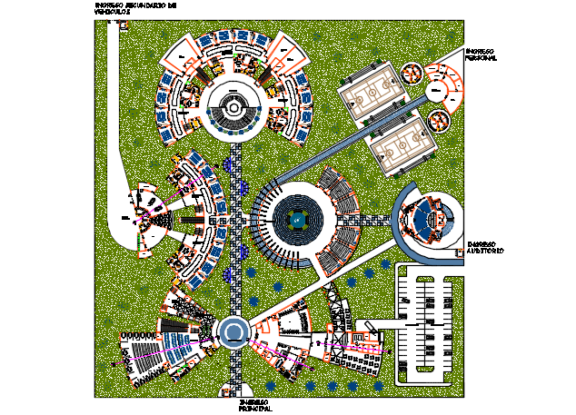 Landscaping commercial building plan detail dwg file