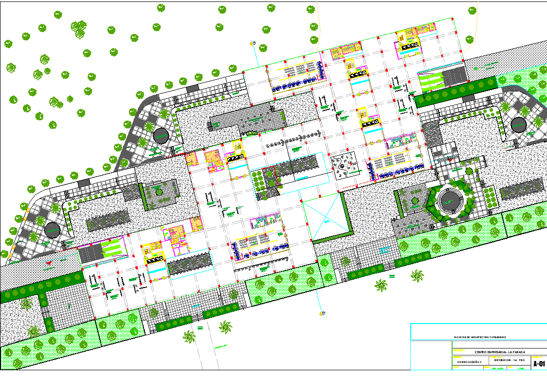 Landscaping financial center layout file