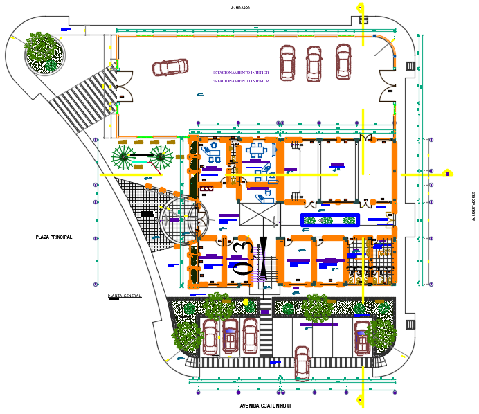 Landscaping layout commercial plan detail dwg file