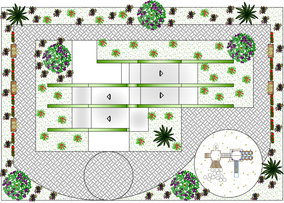 Landscaping layout commercial plan detail dwg file