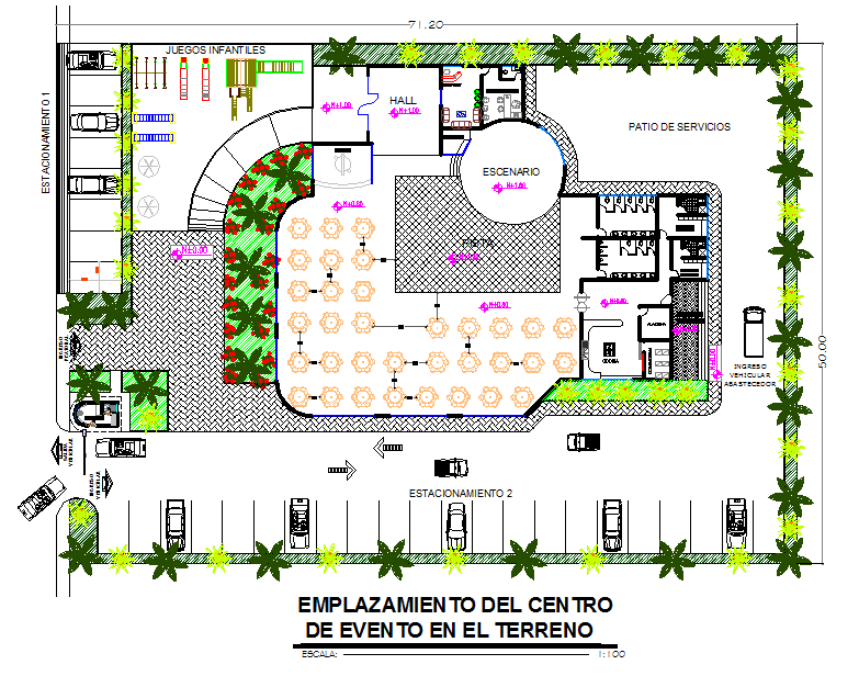 Landscaping layout detail dwg file