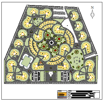 Landscaping layout of Housing complex design drawing
