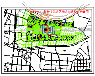 Landscaping layout, road planning around the station area design drawing