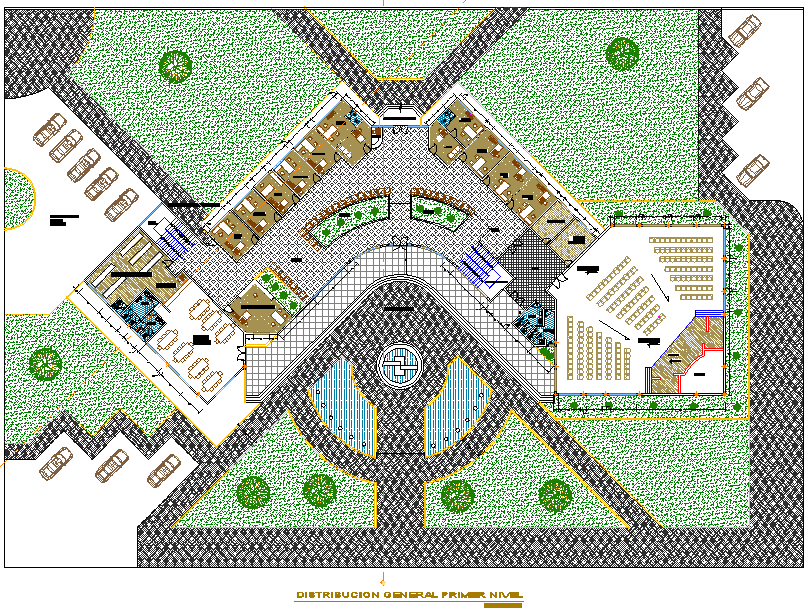 Landscaping layout plan detail dwg file