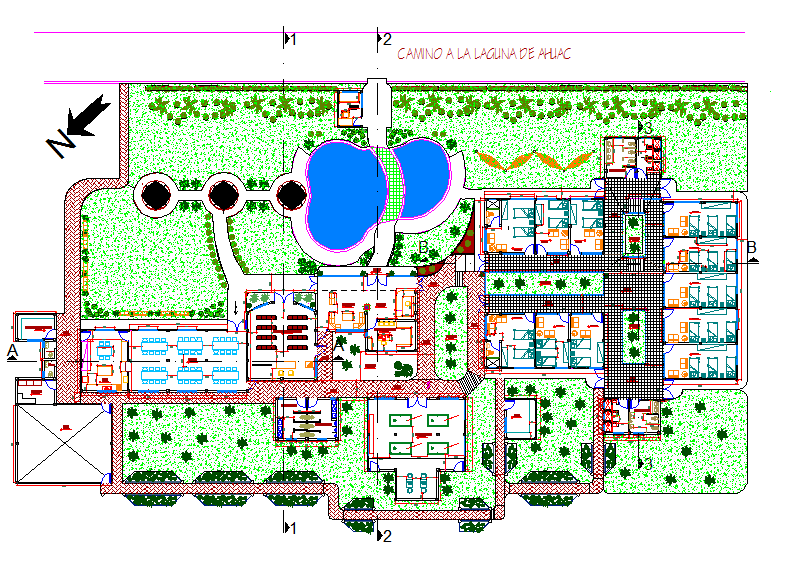 Landscaping layout plan detail dwg file