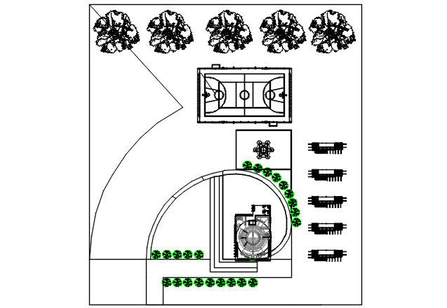 Landscaping layout plan detail dwg file