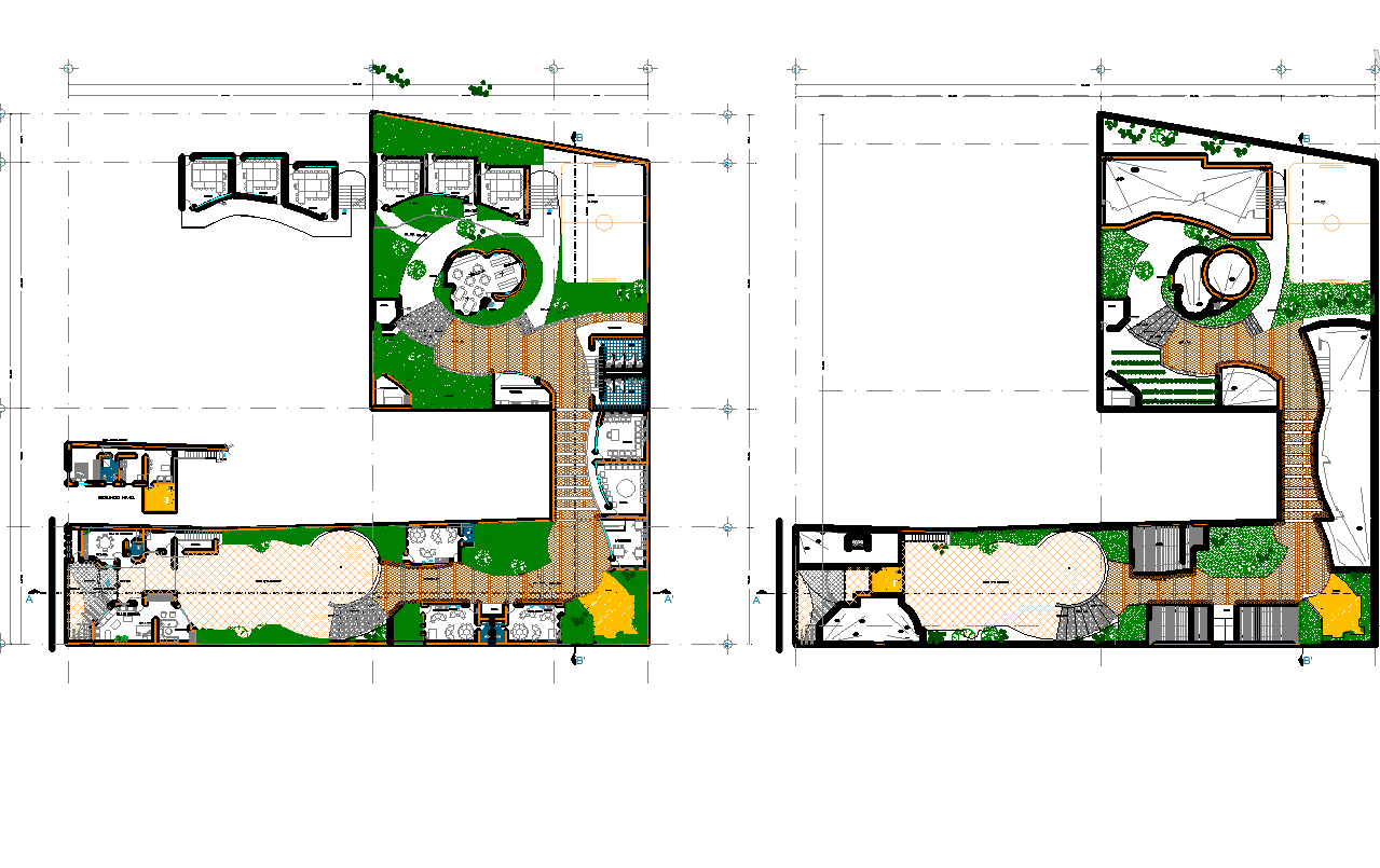 Landscaping layout plan detail dwg file