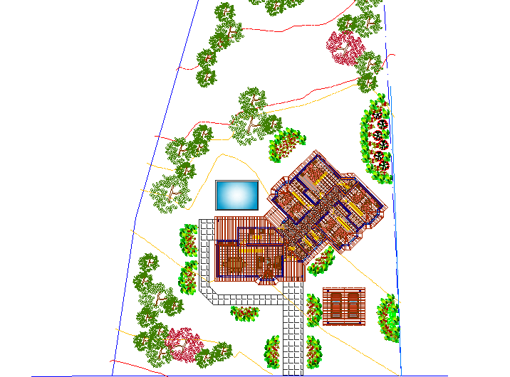 Landscaping layout plot detail dwg file