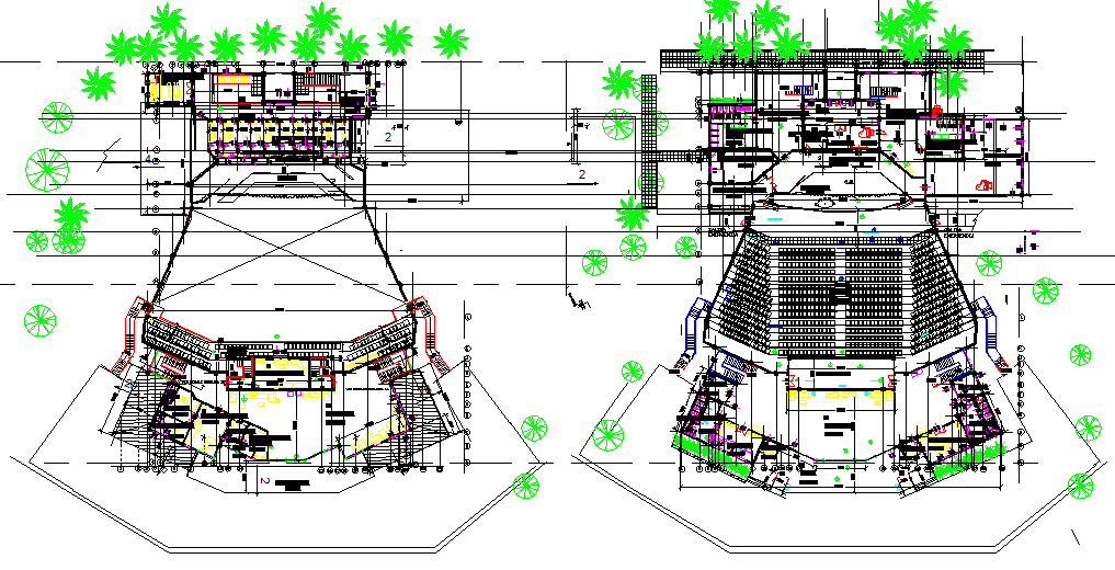 Landscaping office plan detail dwg file