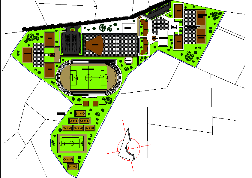 Landscaping plot detail dwg file