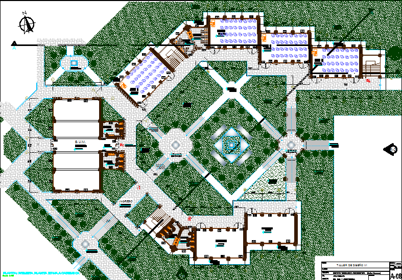 Landscaping plot detail dwg file